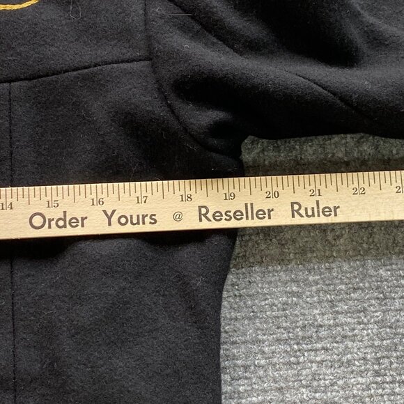 Allure Jacket Women's M Black Embroidered Applique Wool Blend Coat Paisley Fall - Picture 6 of 13